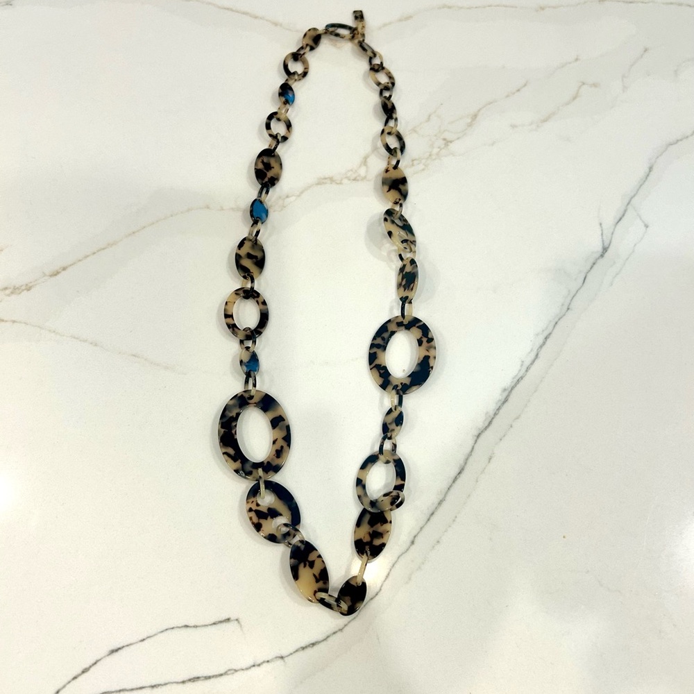Leopard Print Oval Link Necklace